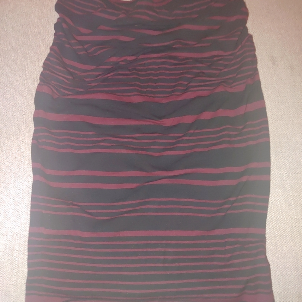 Jeans by Buffalo Black and Purple striped stretch pencil skirt. Size L